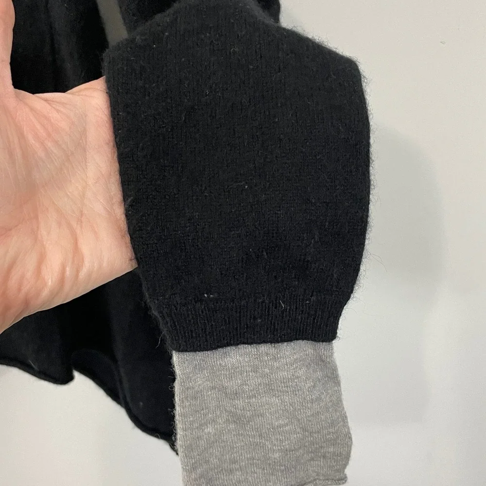 Zadig & Voltaire Daphnee New C Black Cashmere Cardigan Sweater M Open Waterfall - Picture 3 of 9